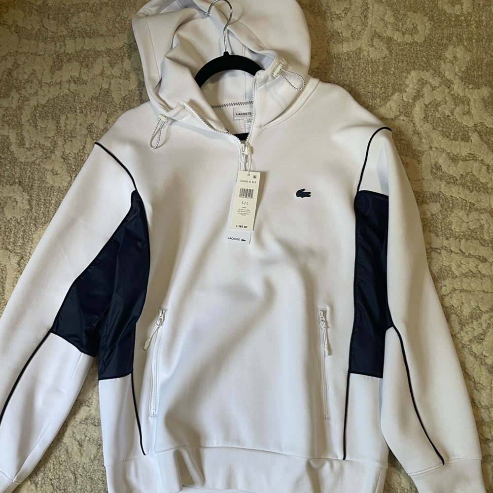 Lacoste White Jacket with Black Logo